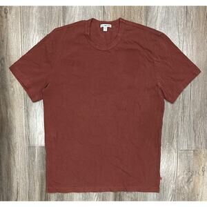 James Perse Men's MLJ3311 Faded Red Pigment Wash Short Sleeve Crewneck T-Shirt